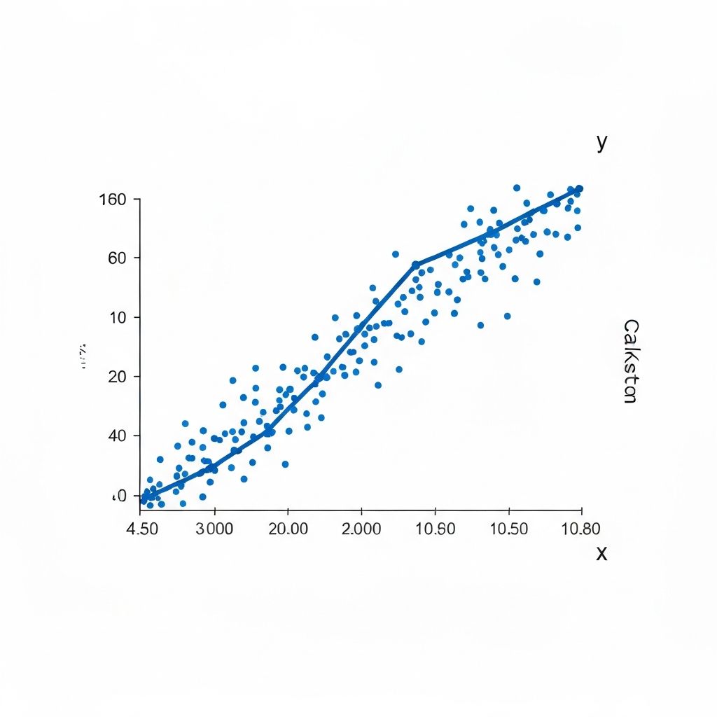 Professional scatter plot visualization showing positive correlation with trend line in ChartGen blue color scheme, demonstrating correlation analysis techniques for data analysts