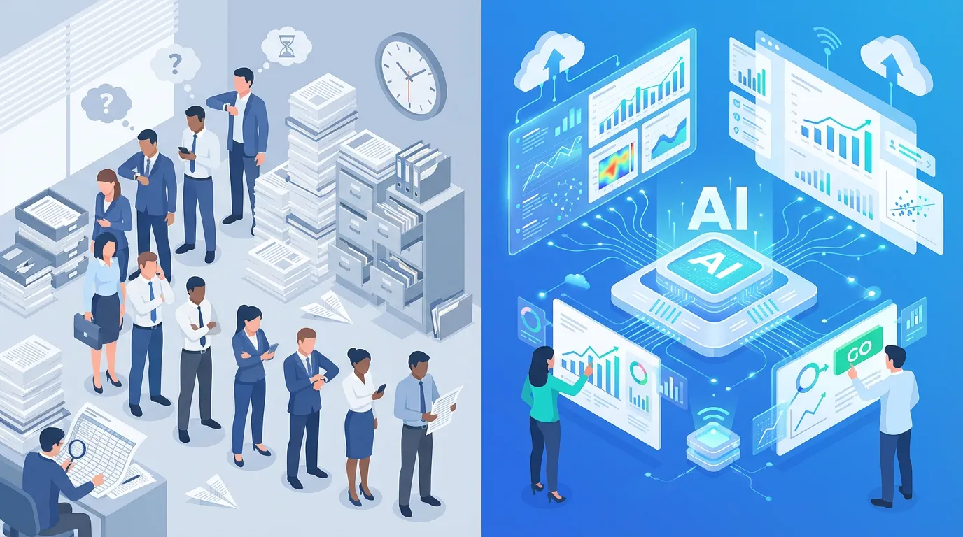 Traditional reporting creates delayed and fragmented decision flow
